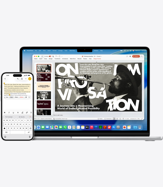 Mac y iPhone trabajando juntos